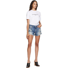 Givenchy Indigo Denim Ripped Shorts - Short arnaqué Denim Givenchy Indigo Denim - 지방시 인디고 데님은 반바지를 찢어 냈습니다