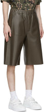 Givenchy Khaki Leather Bonded Bermuda Shorts