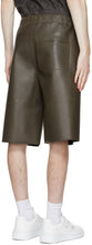 Givenchy Khaki Leather Bonded Bermuda Shorts