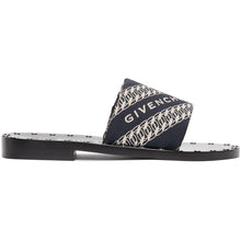 Givenchy Navy Jacquard Chain Mules