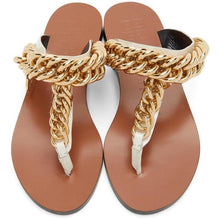 Givenchy Off-White Chain Sandals - Givenchy Sandales de chaîne blanc cassé - 화이트 체인 샌들을 지방시킨다