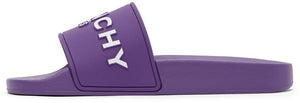 Givenchy Purple Logo Flat Slides