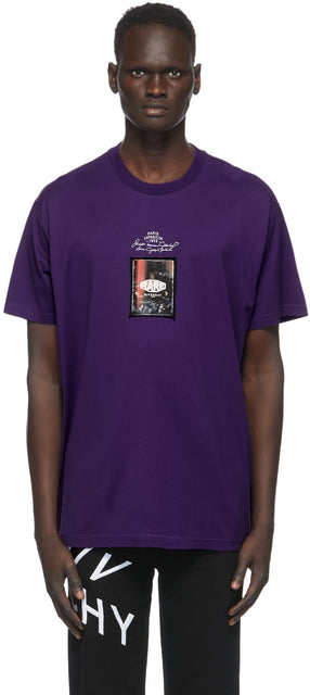 Givenchy Purple 'Studio Homme' T-Shirt - T-shirt Givenchy Purple 'Studio Homme' - 지방시 보라색 '스튜디오 옴므'티셔츠