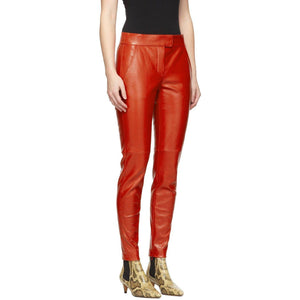 Givenchy Red Calfskin Pants