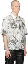 Givenchy Taupe Poplin Printed Short Sleeve Shirt