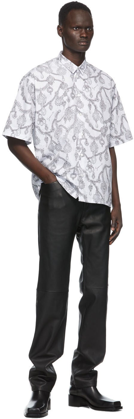 Givenchy White Jewelry Print Loose Fit Shirt