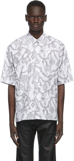 Givenchy White Jewelry Print Loose Fit Shirt - Chemise fit en forme de bijoux blancs Givenchy - 지방시 화이트 쥬얼리는 느슨한 맞는 셔츠를 인쇄합니다