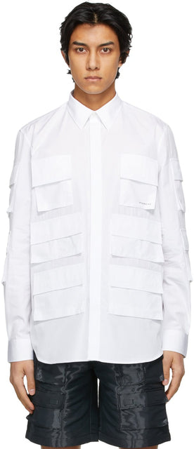 Givenchy White Multipocket Shirt - T-shirt Multiple White Givenchy - 지방시 화이트 멀티 플레이트 셔츠