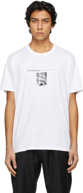 Givenchy White Print House T-Shirt - T-shirt imprimé blanc Givenchy - 지방시 화이트 프린트 하우스 티셔츠