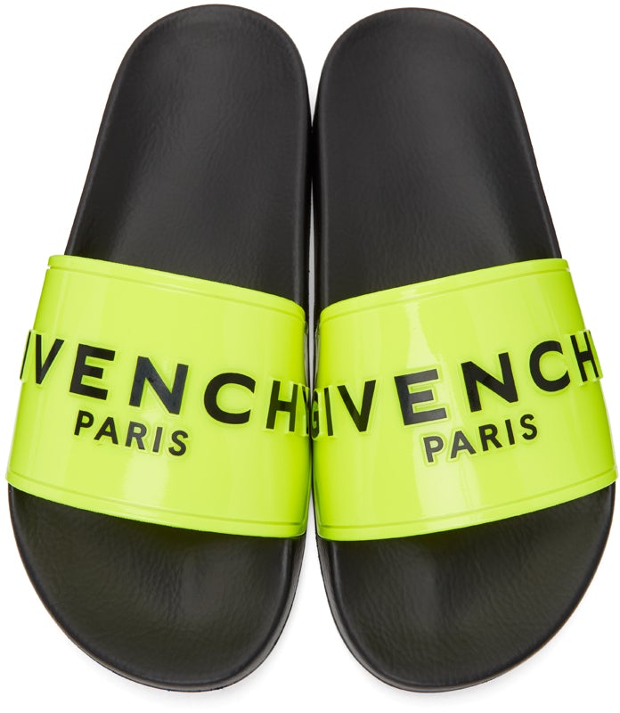 Givenchy Yellow Logo Flat Sandals