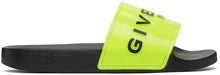 Givenchy Yellow Logo Flat Sandals - Sandales plates de logo jaune Givenchy - 지방시 황색 로고 플랫 샌들