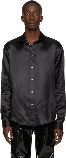 GmbH Black Jacquard Print Asmud Shirt - Chemise GmbH Black Jacquard Imprimé Asmud - GmbH 블랙 자카드 인쇄 Asmud Shirt.