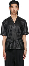 GmbH Black Leather Latif Short Sleeve Shirt - Chemise à manches courtes en cuir noir GmbH - GmbH 블랙 가죽 Latif 짧은 소매 셔츠