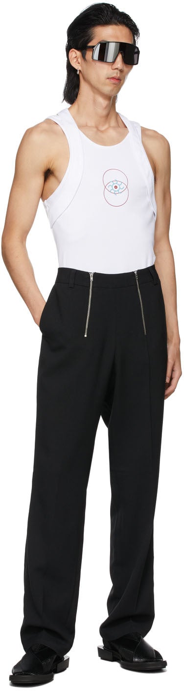 GmbH Black Wool Talc Trousers