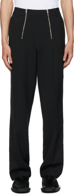 GmbH Black Wool Talc Trousers - Pantalon Talc de laine Noire GmbH - GmbH 블랙 울 탈크 바지