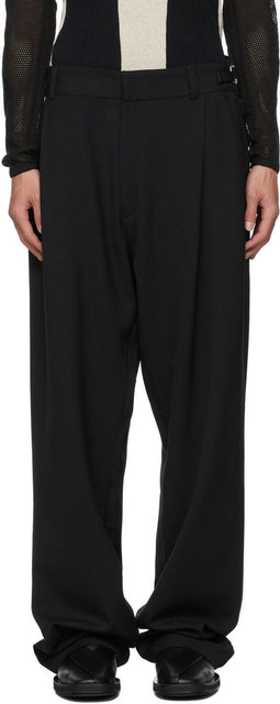 GmbH Black Wool Tarek Trousers - Pantalon tarek de laine noire GmbH - GmbH 검은 양모 Tarek 바지