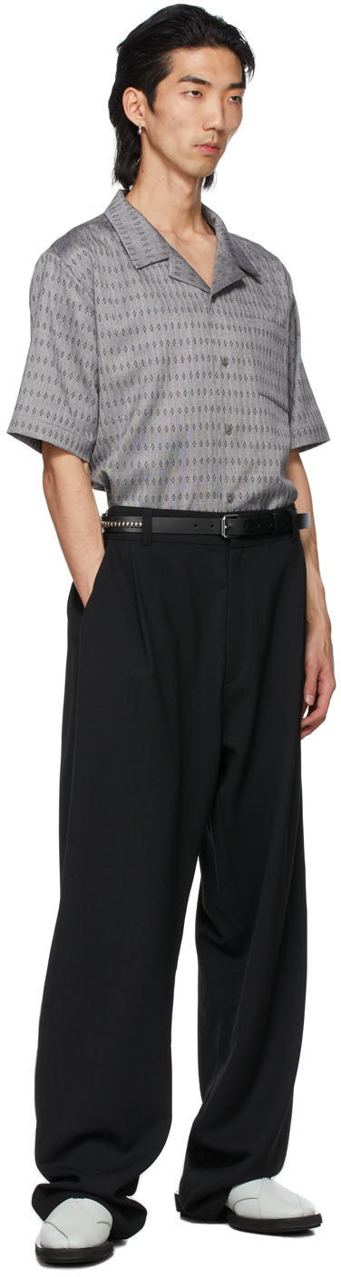 GmbH Grey Wool Jacquard Luka Short Sleeve Shirt