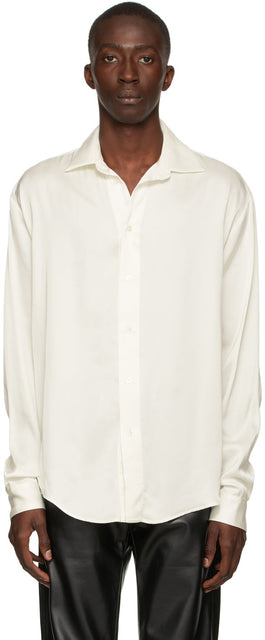 GmbH Off-White Satin Shirt - Chemise en satin blanc cassé GmbH - GmbH off-white satin shirt.