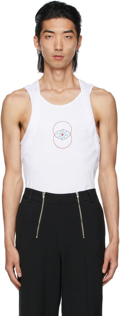GmbH White Double Strap Arda Tank Top - GmbH Blanc Double Strap Arda Débardeur Arda - GmbH 화이트 더블 스트랩 Arda Tank Top.