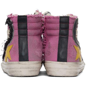 Golden Goose Pink Canvas Classic Slide Sneakers