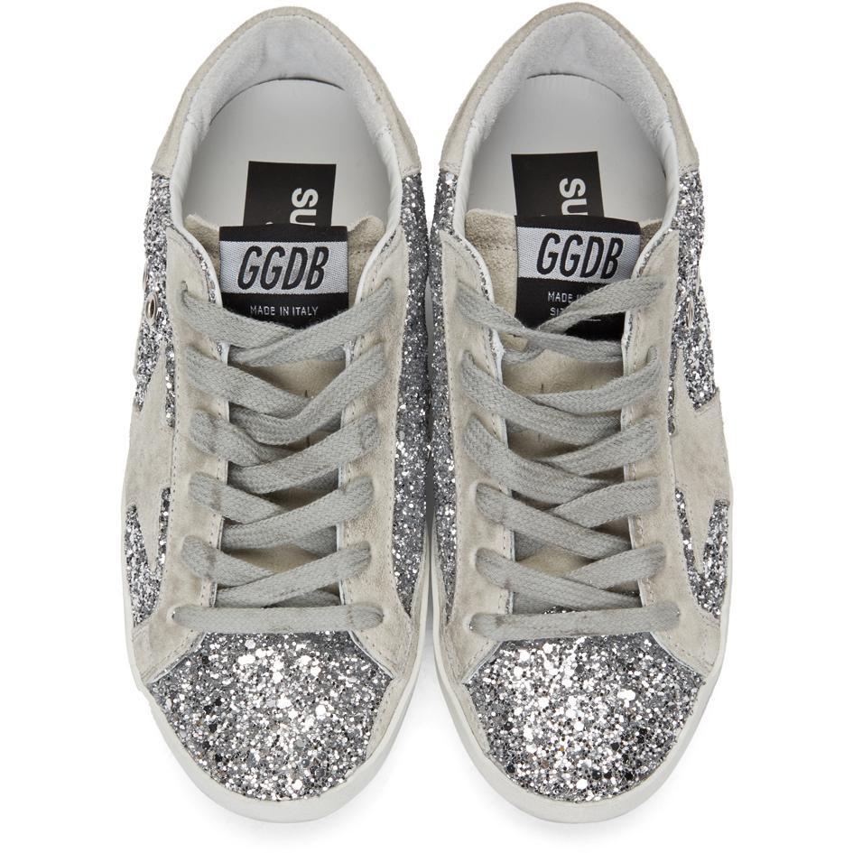 Ssense exclusive white sales glitter superstar sneakers