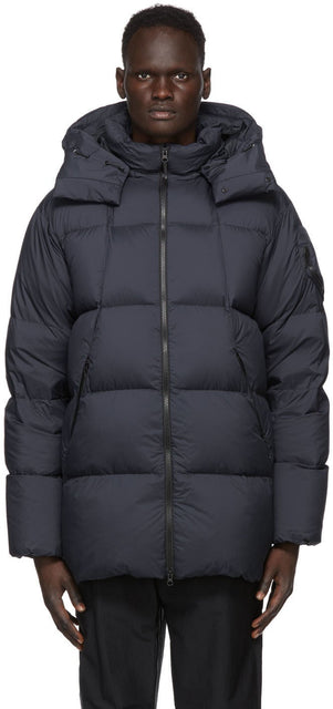Goldwin Navy Down Hooded Spur Coat - Goldwin Navy à capuchon à capuche - Goldwin 해군 아래로 두건을 뿌린다