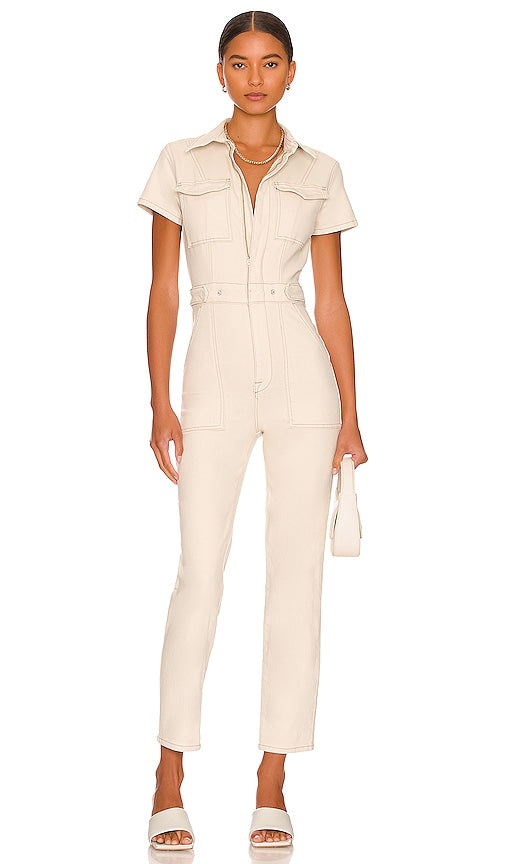 Good American Fit For Success Jumpsuit in Cream Bon Américain Fit for Success Jumps combinaisons en crème 美好的美国适合奶油中的成功连身裤