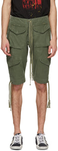 Greg Lauren Khaki Baker Cargo Shorts - Short de cargaison Baker Baker Greg Lauren Khaki - Greg Lauren Khaki Baker화물 반바지