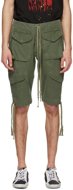 Greg Lauren Khaki Baker Cargo Shorts - Short de cargaison Baker Baker Greg Lauren Khaki - Greg Lauren Khaki Baker화물 반바지