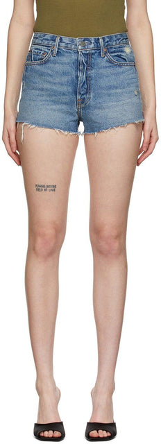 Grlfrnd Blue Denim Cindy Shorts - Short de Cindy Denim Blue Grlfrnd - GRLFRND 블루 데님 신디 반바지