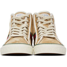 Gucci Beige Suede 'Gucci Tennis 1977' High-Top Sneakers