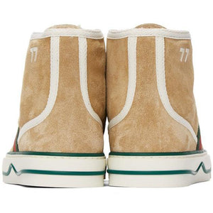 Gucci Beige Suede 'Gucci Tennis 1977' High-Top Sneakers