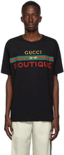 Gucci Black 'Boutique' Logo T-Shirt - T-shirt logo de gucci noir 'Boutique' - 구찌 블랙 '부티크'로고 티셔츠