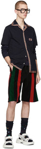 Gucci Black Chenille Signature Stripe Shorts