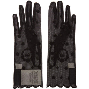 Gucci Black Embroidered Tulle GG Gloves