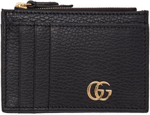 Gucci Black GG Marmont Card Holder - Titulaire de la carte GUCCI NOIR GG MARMONT - 구찌 블랙 GG MARMONT 카드 홀더