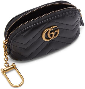 Gucci Black GG Marmont Key Coin Pouch