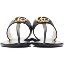 Gucci Black GG Marmont Sandals