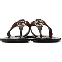 Gucci Black GG Thong Sandals