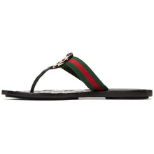Gucci Black GG Thong Sandals