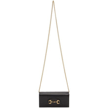 Gucci Black 'Gucci 1955' Horsebit Chain Wallet Bag
