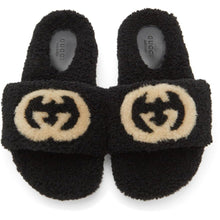 Gucci Black Interlocking G Eileen Slides