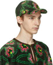 Gucci Black Ken Scott Edition Velvet Floral Cap