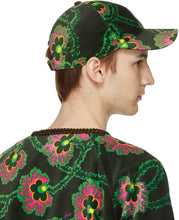 Gucci Black Ken Scott Edition Velvet Floral Cap