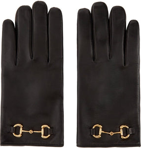 Gucci Black Leather Horsebit Gloves - Gants de cheval en cuir noir Gucci - 구찌 검은 가죽 말을 장갑 장갑