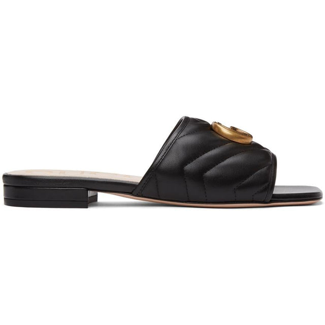 Gucci Black MatelassÃ© GG Jolie Sandals - Gucci Black MatelassÃ © GG Jolie Sandales - 구찌 블랙 MateLassÃ © GG Jolie Sandals.
