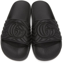 Gucci Black MatelassÃ© Slides - Gucci Noir MatelassÃ © Diapositures - gucci 블랙 matelassÃ © 슬라이드
