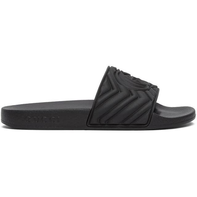 Gucci Black MatelassÃ© Slides