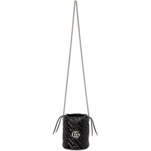 Gucci Black Mini Sequin GG Marmont Bucket Bag - Gucci Noir Mini Sac de godets GG Marmont - 구찌 블랙 미니 스팽글 GG Marmont 양동이 가방