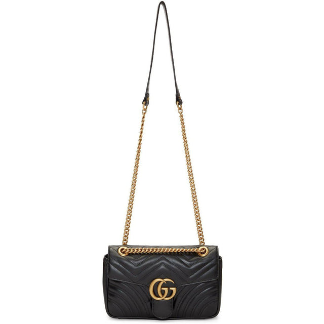 Gucci Black Small GG Marmont 2.0 Shoulder Bag